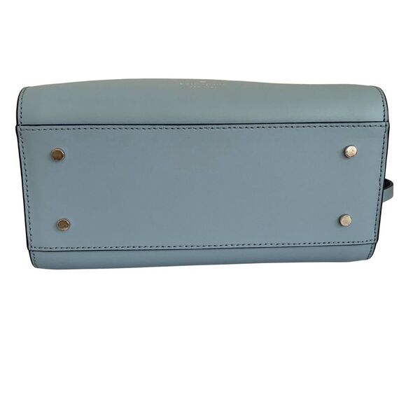 Kate Spade Dusty Blue Scallop Laser Cut Leather Tote Crossbody Bag Purse - Picture 5 of 13